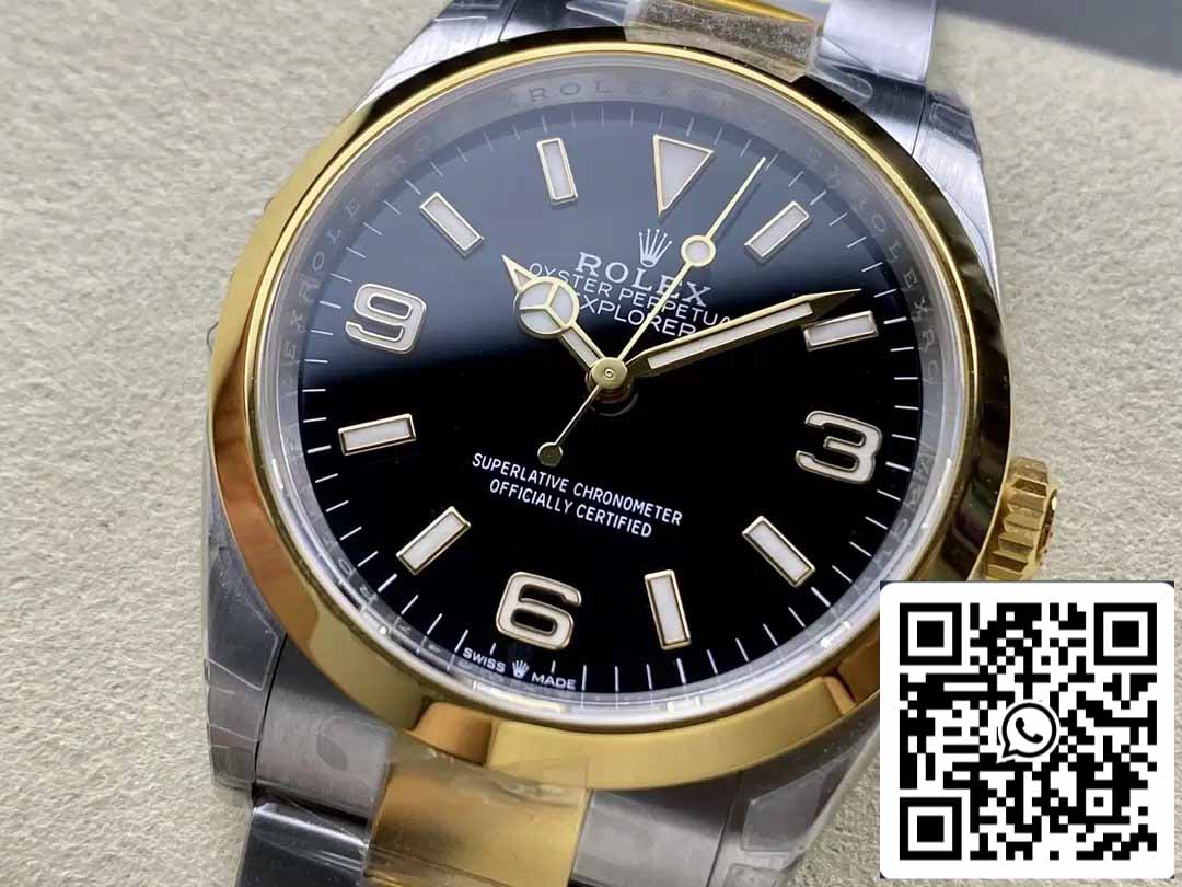 Rolex Explorer M124273-0001 36MM 1:1 edizione migliore VS Fabbrica quadrante nero Acciaio and Oro