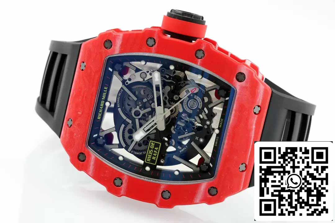 Richard Mille RM035-02 NTPT Carbon 1:1 Best Edition ZF Fabbrica Red Demon Version Black cinturino