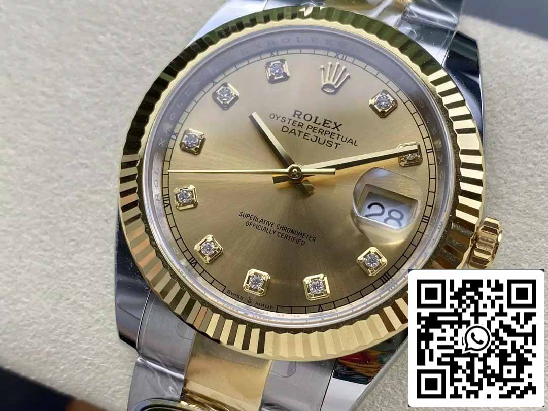 Rolex Datejust m126333-0011 Oyster cinturino ARF Fabbrica 1:1 edizione migliore electroplated with 18k Oro