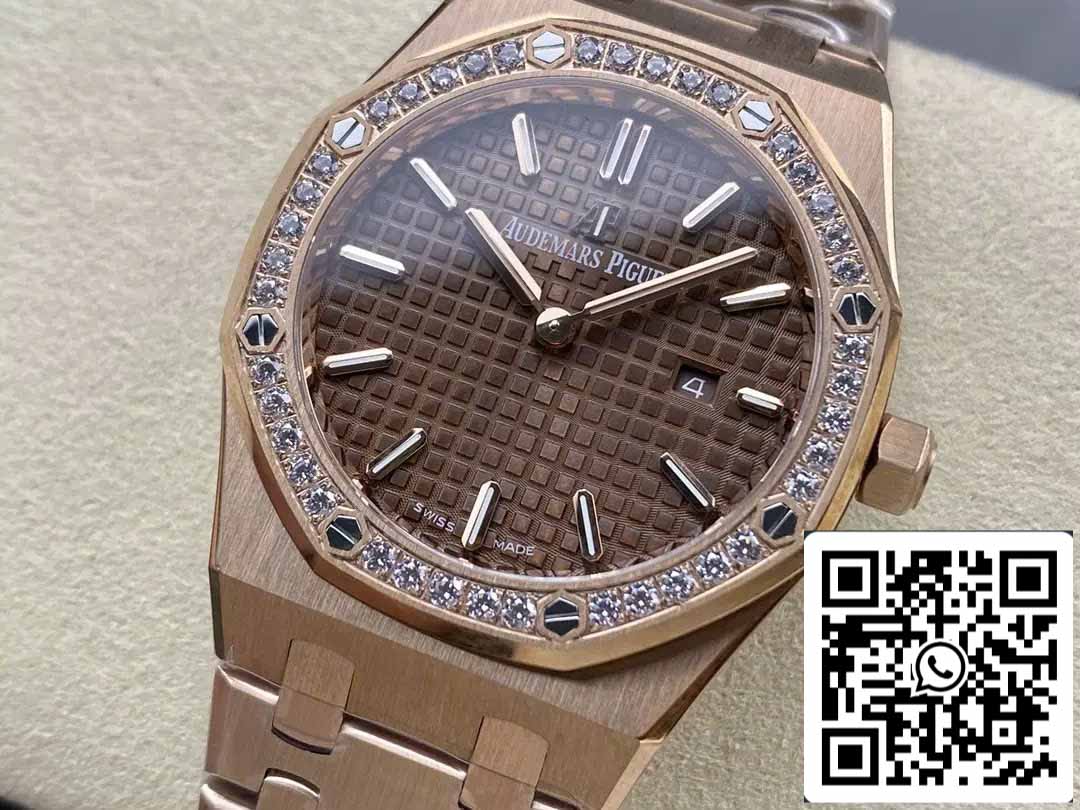 Audemars Piguet 67651 Quartz 33mm 1:1 Best Edition ZF Fabbrica Brown Dial Rose Gold