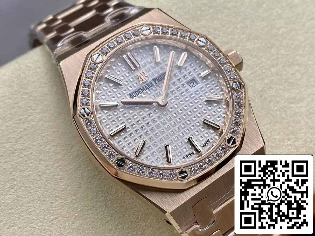 Audemars Piguet 67651 Quartz 33mm 1:1 Best Edition ZF Fabbrica White Dial Rose Gold Diamond
