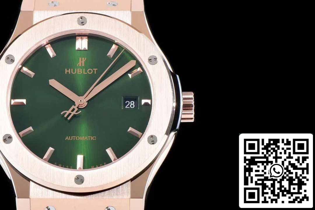 Hublot Classic Fusion 542.OX.8980.LR 1:1 edizione migliore JJ Fabbrica Green Dial Rose Gold