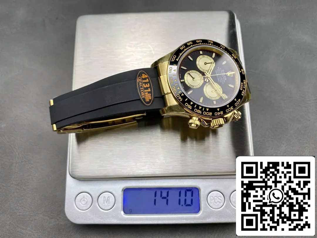 Rolex Cosmograph Daytona m126518 1:1 Best Edition QF Fabbrica 4131 movimento Black Dial and Yellow Gold