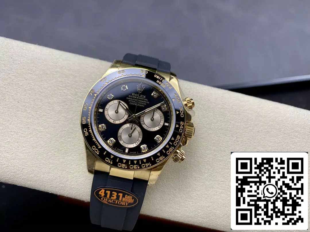 Rolex Cosmograph Daytona m126515 1:1 Best Edition QF Fabbrica 4131 movimento Black Dial and Rose Gold