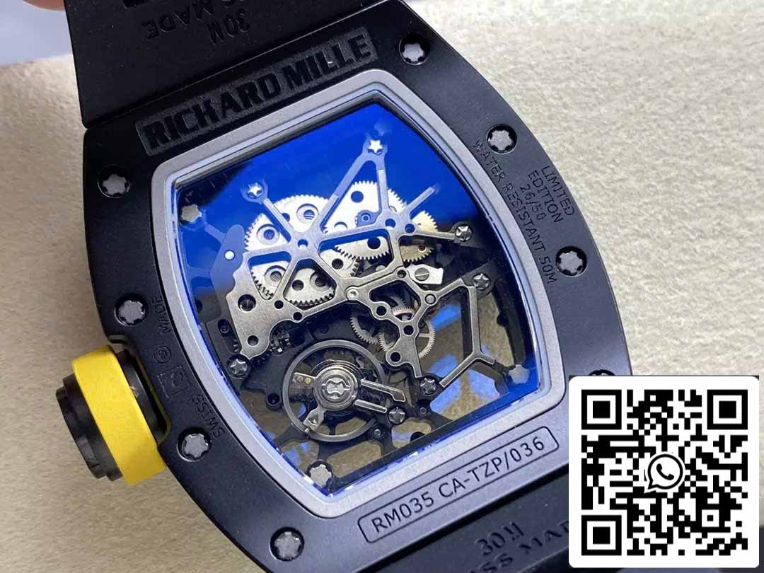 Richard Mille RM035 Rafa Americas Edition 1:1 Best Edition Sonic Fabbrica V3 Cerâmica Preta