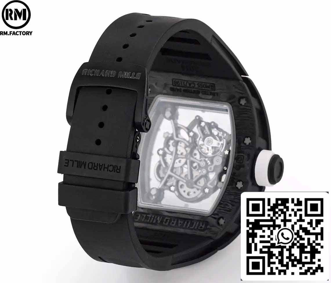RICHARD MILLE RM055 Carbon Fiber Case 1:1 Best Edition RM Fabbrica newest 2024 White Dial