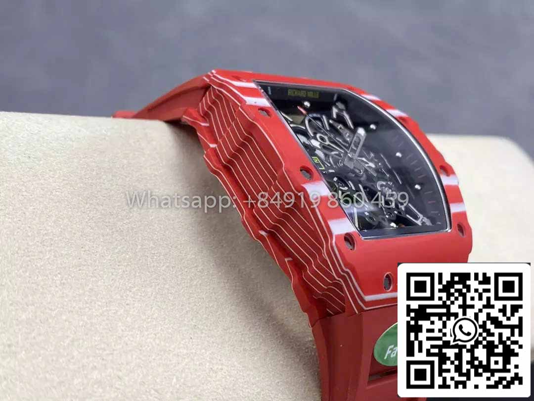 Richard Mille RM035-02 1:1 Best Clone R7 Fabbrica Red Carbon Case Red cinturino