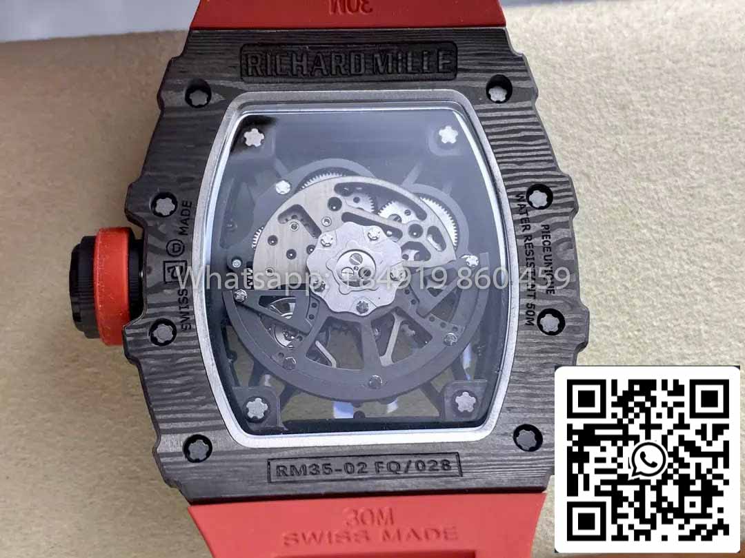 Richard Mille RM035-02 1:1 Best Clone R7 Fabbrica NTPT Carbon Case Red cinturino