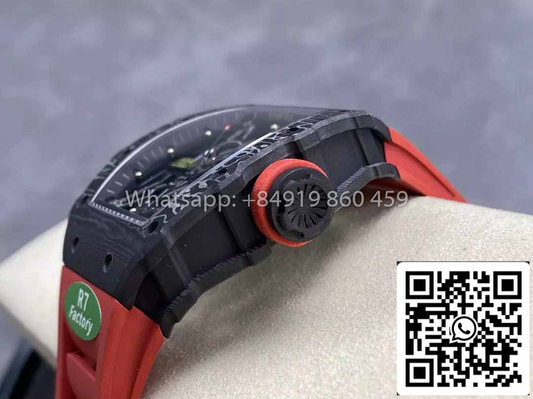 Richard Mille RM035-02 1:1 Best Clone R7 Fabbrica NTPT Carbon Case Red cinturino