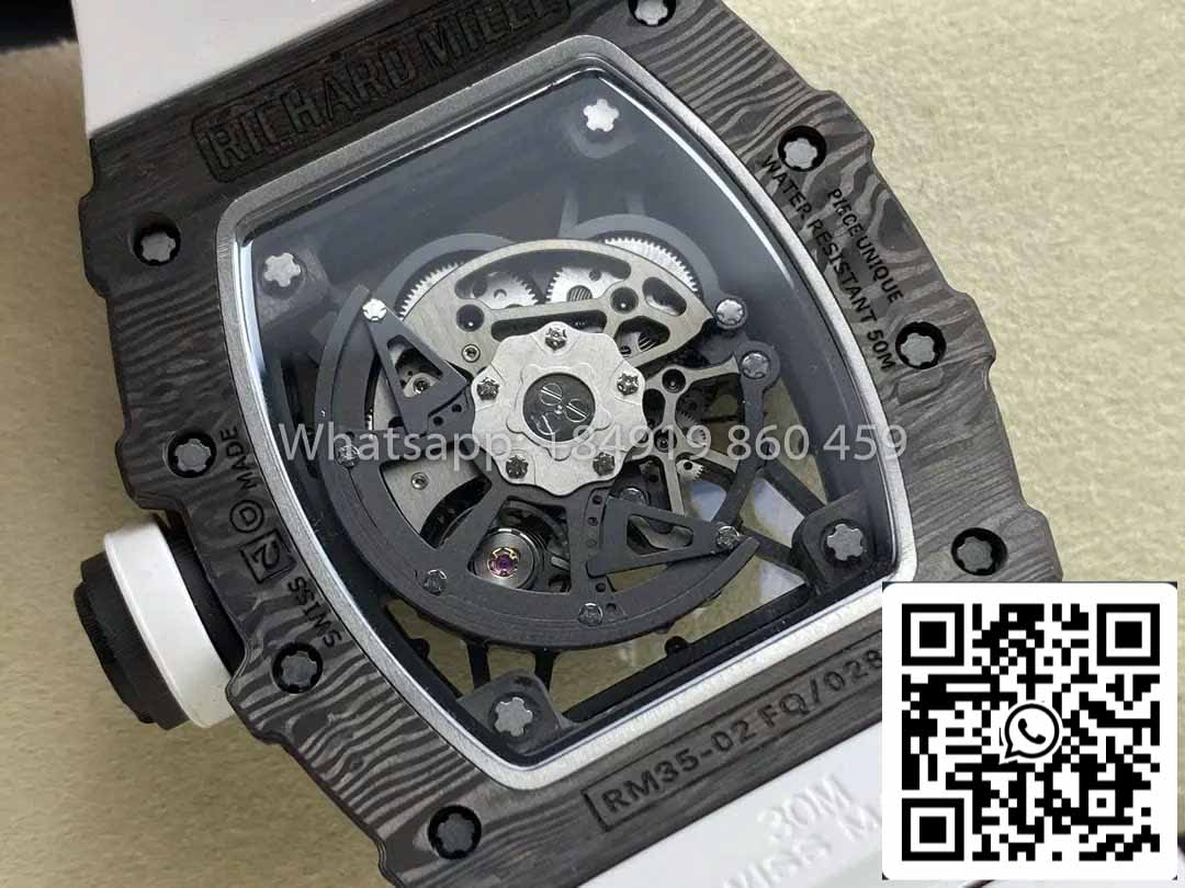 Richard Mille RM035-02 1:1 Best Clone R7 Fabrica NTPT Carbon Case Branco Cinturino