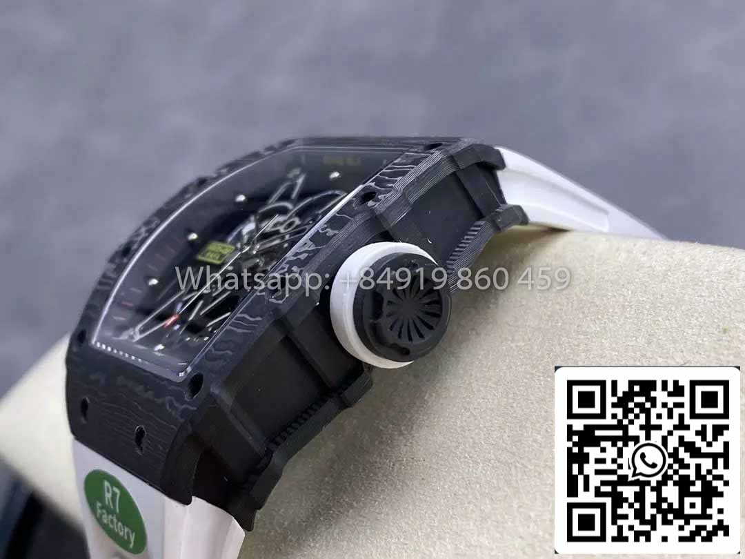 Richard Mille RM035-02 1:1 Best Clone R7 Fabrica NTPT Carbon Case Branco Cinturino