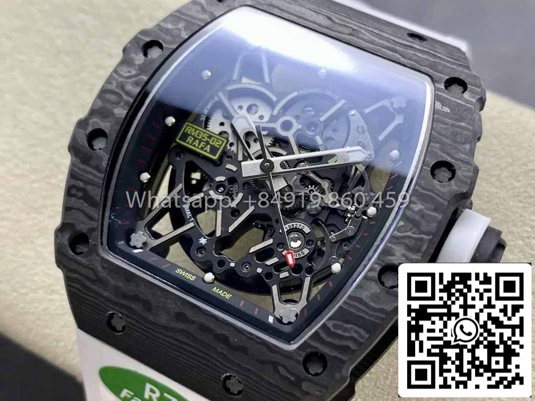 Richard Mille RM035-02 1:1 Best Clone R7 Fabrica NTPT Carbon Case Branco Cinturino