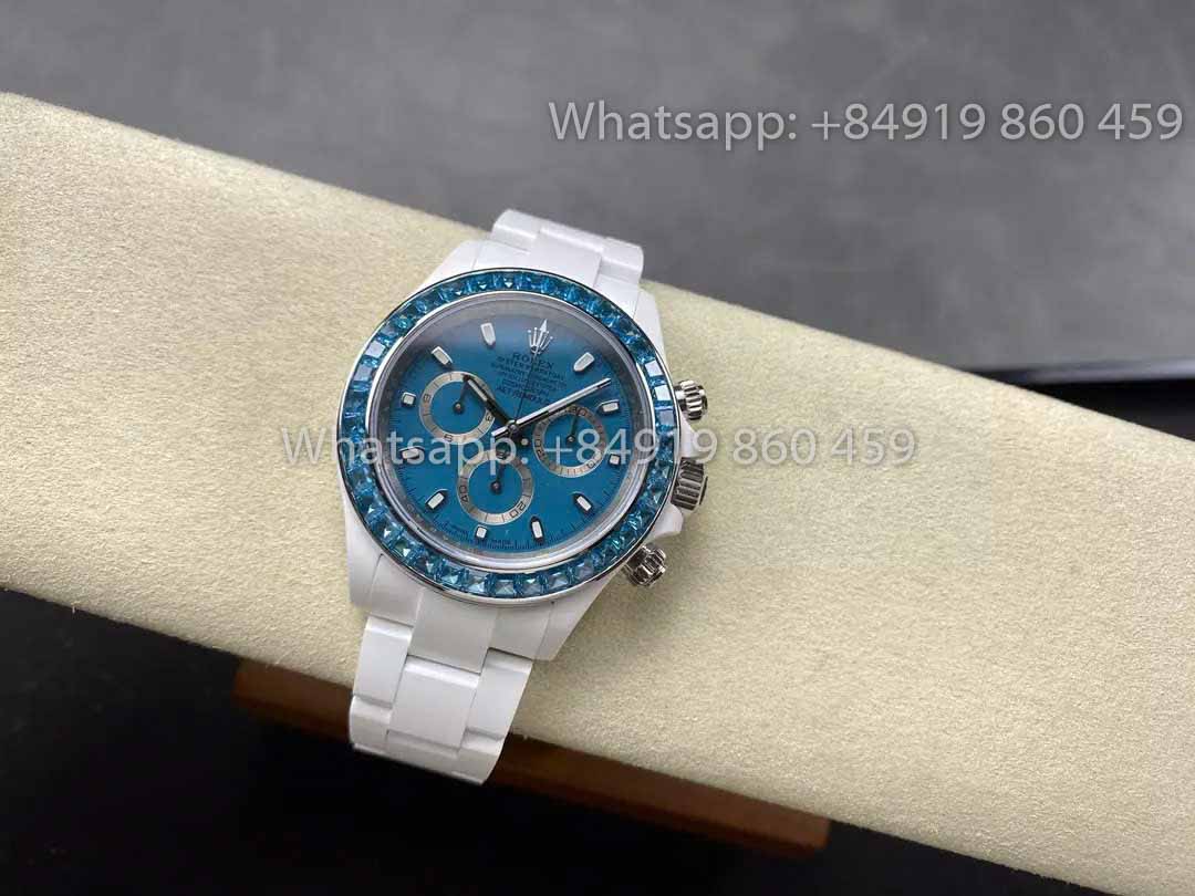 AET REMOULD ceramica Rolex Daytona "Abu Dhabi Blu" lunetta Stone 1:1 Best Clone Edizione
