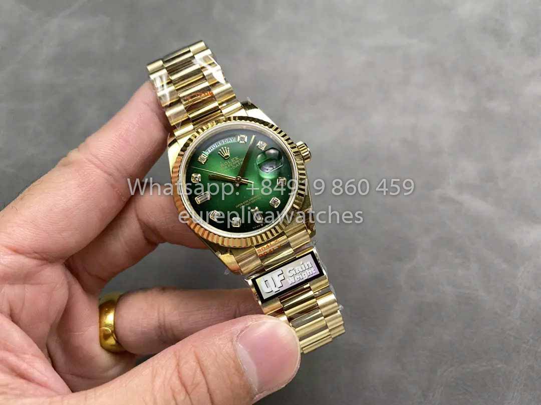 Rolex Day Date 128238-0069 QF Fabbrica 1:1 Best Clone Green Diamond Dial