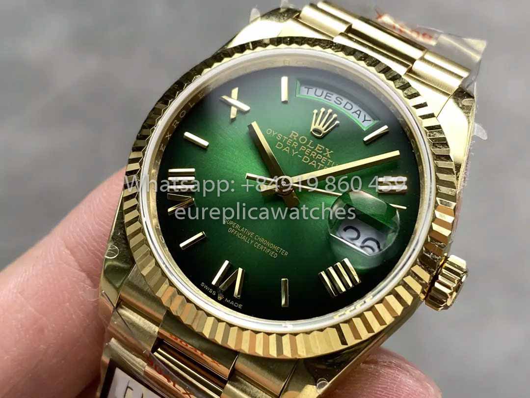 Rolex Day Date M128238 QF Fabbrica 1:1 Best Clone Numeral Green Dial