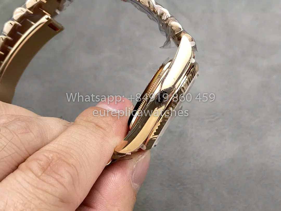 Rolex Day Date M128235-0075 Numeral Dial QF Fabbrica 1:1 Best Clone Chocolate Dial Rose Gold