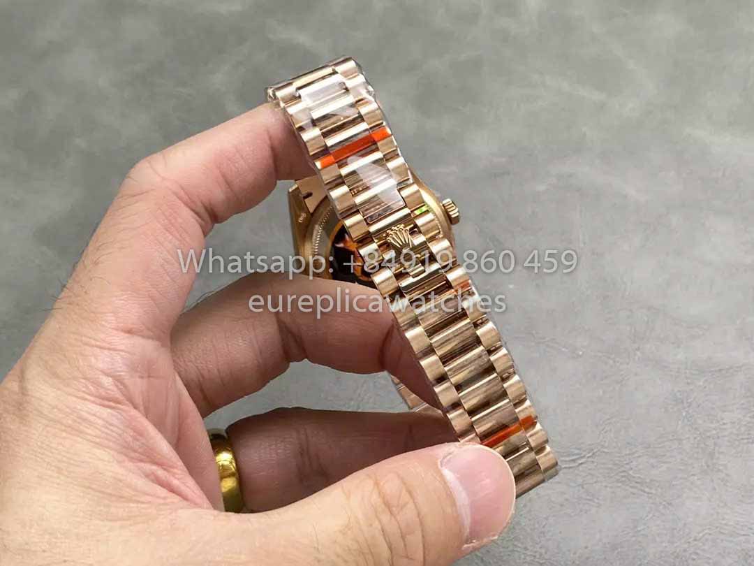 Rolex Day Date M128235 purple mother of pearl QF Fabbrica 1:1 Best Clone Rose Gold 36