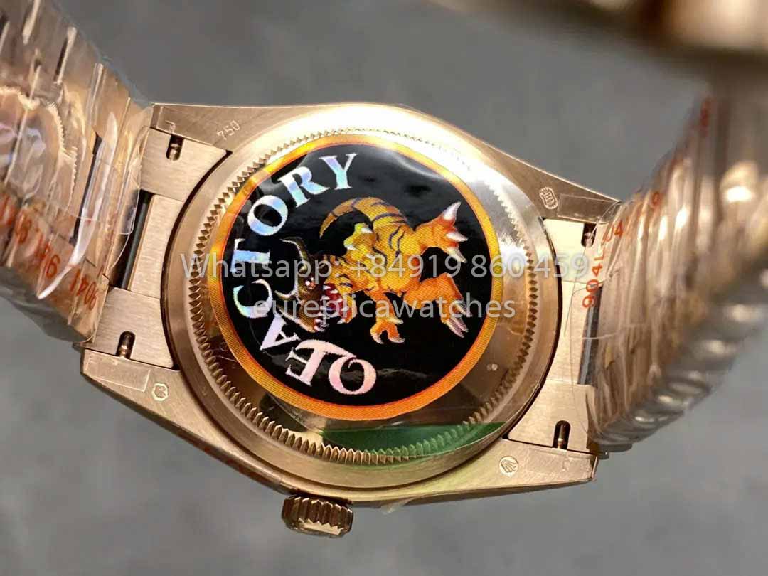 Rolex Day Date M128235 purple mother of pearl QF Fabbrica 1:1 Best Clone Rose Gold 36