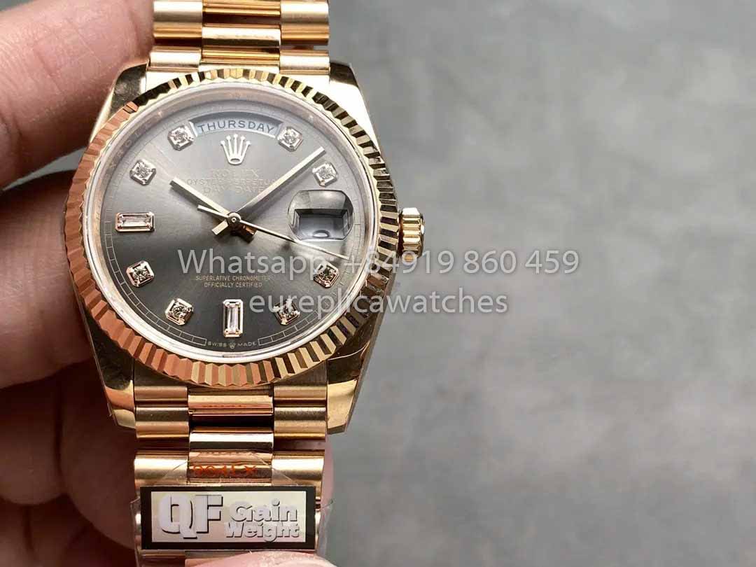 Rolex Day Date M128235 purple mother of pearl QF Fabbrica 1:1 Best Clone Rose Gold 36