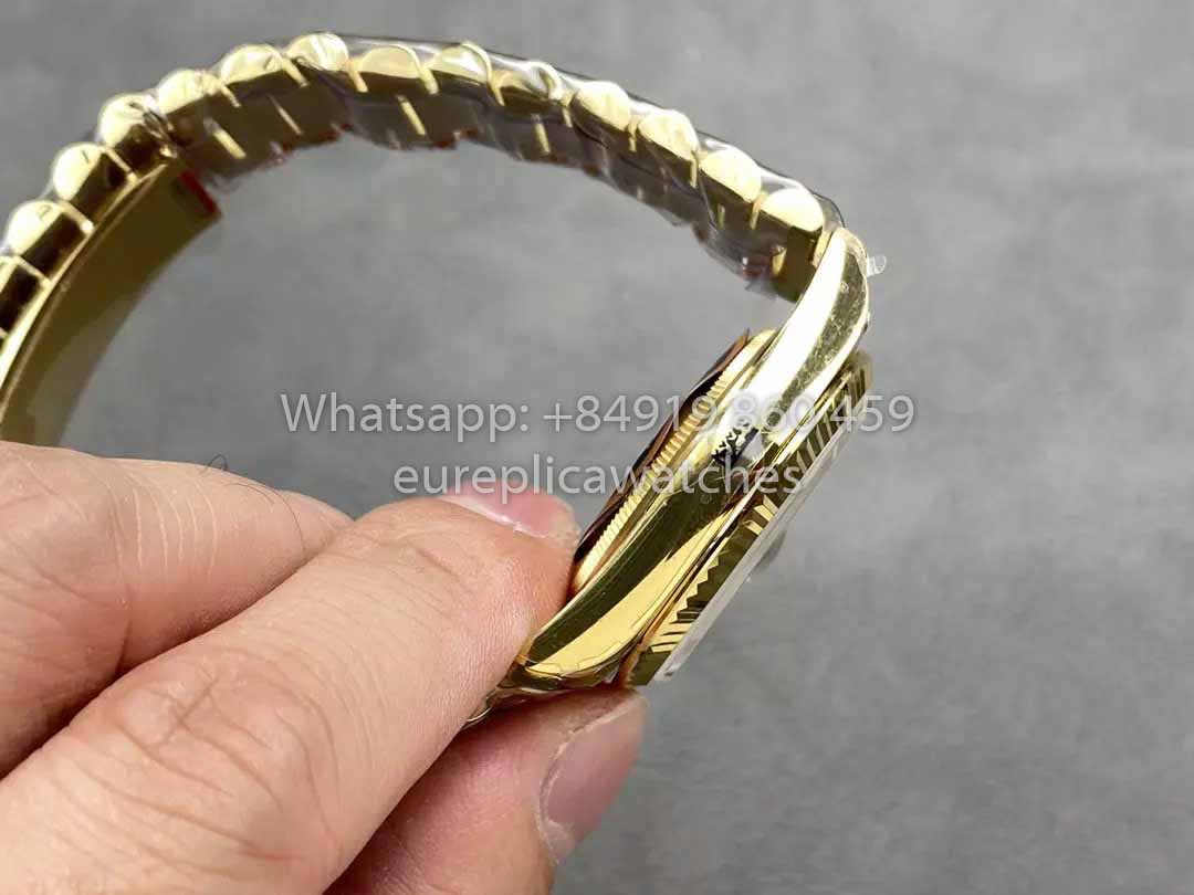 Rolex Day Date M128235 purple mother of pearl QF Fabbrica 1:1 Best Clone Yellow Gold 36