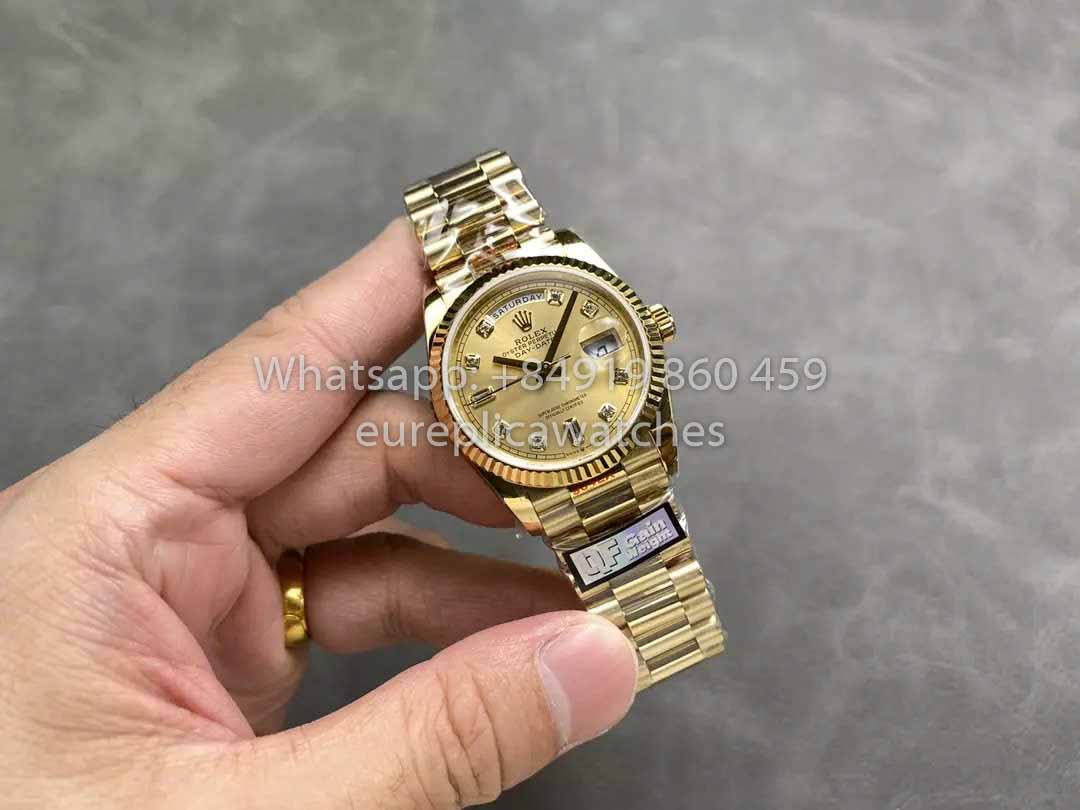 Rolex Day Date M128238-0008 - 128238-0008 Diamond Dial QF Fabbrica 1:1 Best Clone 36mm