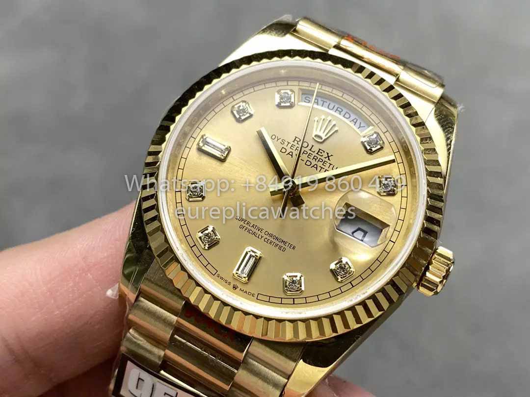 Rolex Day Date M128238-0008 - 128238-0008 Diamond Dial QF Fabbrica 1:1 Best Clone 36mm