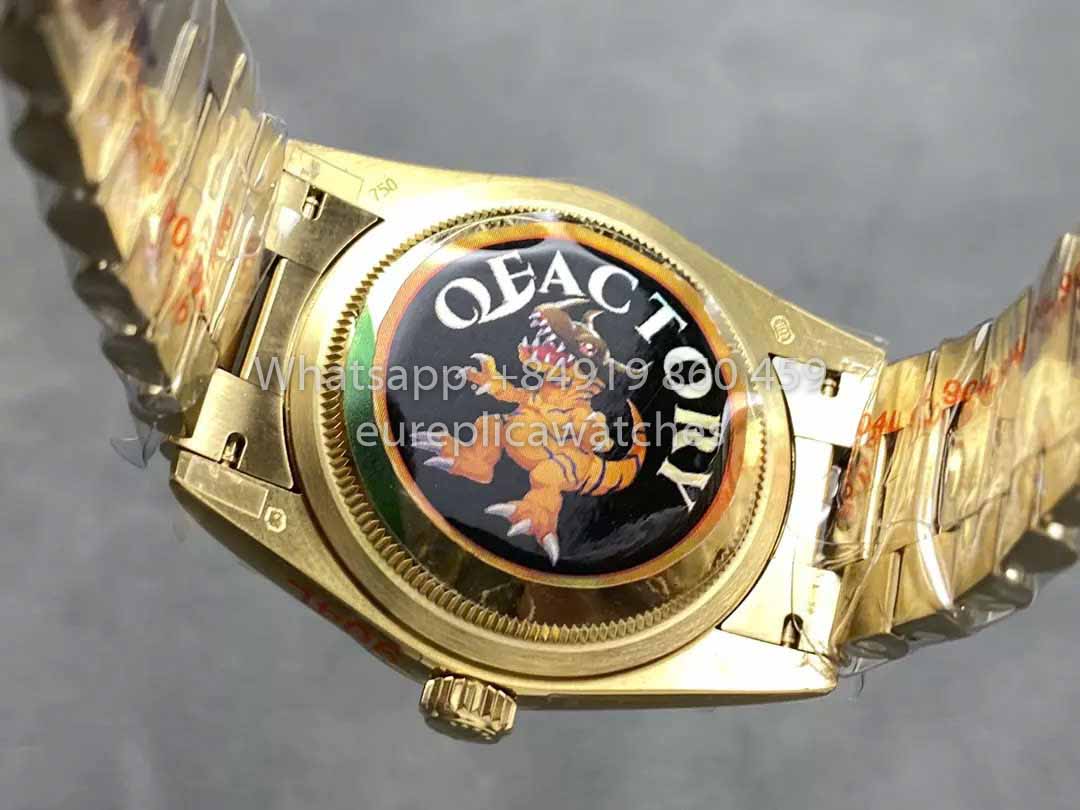 Rolex Day Date M128238 Ouro Amarelo Mostrador Diamante QF Fabbrica 1:1 Best Clone 36mm