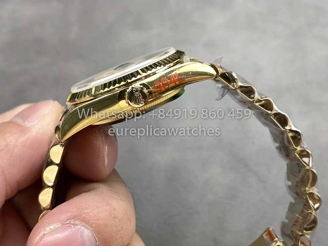 Rolex Day Date M128238 Ouro Amarelo Mostrador Diamante QF Fabbrica 1:1 Best Clone 36mm