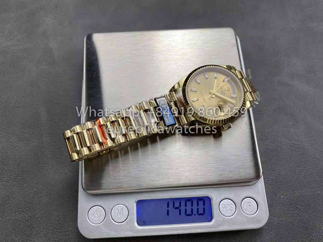Rolex Day Date M128238 Ouro Amarelo Mostrador Diamante QF Fabbrica 1:1 Best Clone 36mm