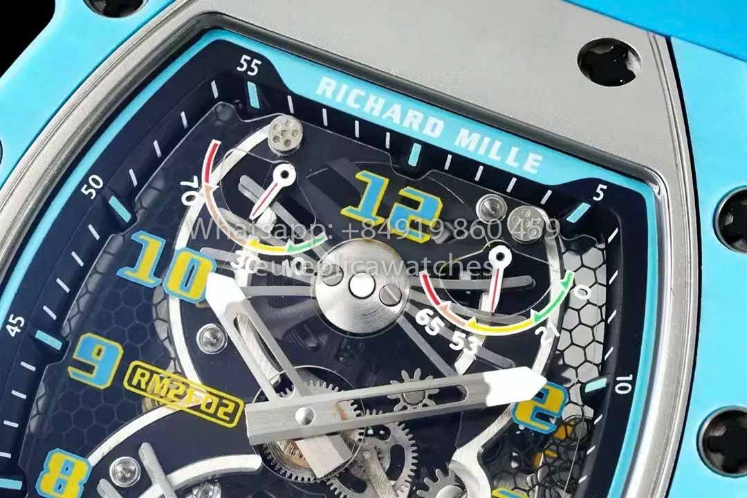 Richard Mille RM21-01 Blue Tiffany Tourbillon Watch 1:1 best Clone RM Fabbrica
