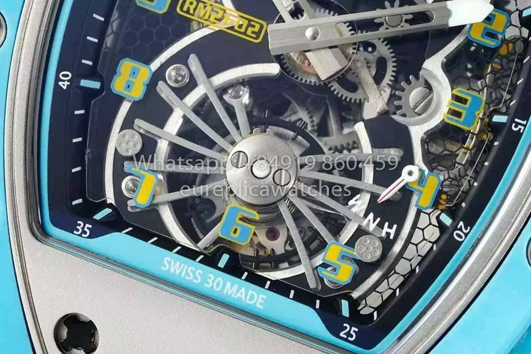 Richard Mille RM21-01 Blue Tiffany Tourbillon Watch 1:1 best Clone RM Fabbrica