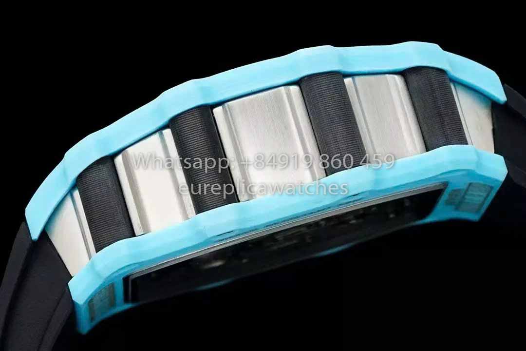 Richard Mille RM21-01 Blue Tiffany Tourbillon Watch 1:1 best Clone RM Fabbrica Black cinturino