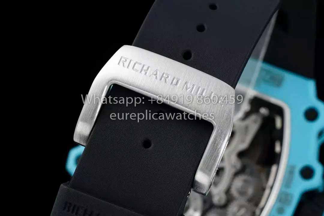 Richard Mille RM21-01 Blue Tiffany Tourbillon Watch 1:1 best Clone RM Fabbrica Black cinturino