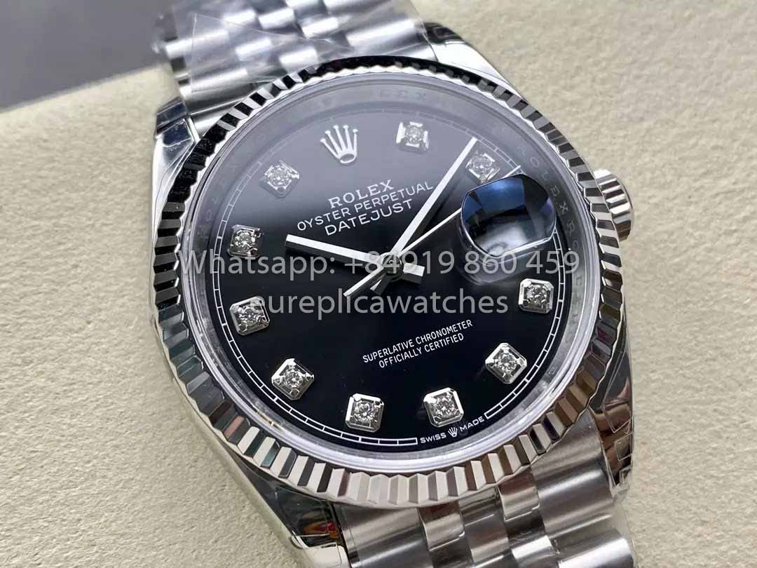 Rolex Datejust 36 126234 Nero Diamond quadrante 1:1 Best Clone VS Fabbrica