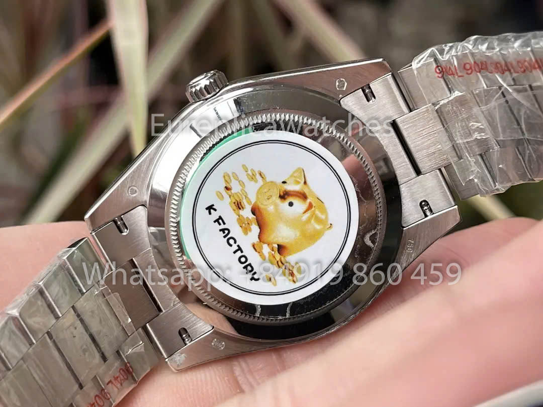 Rolex White Gold Day Date 40 228236 Platinum Fluted Bezel 1:1 Best Clone KF Fabbrica 215 Gram
