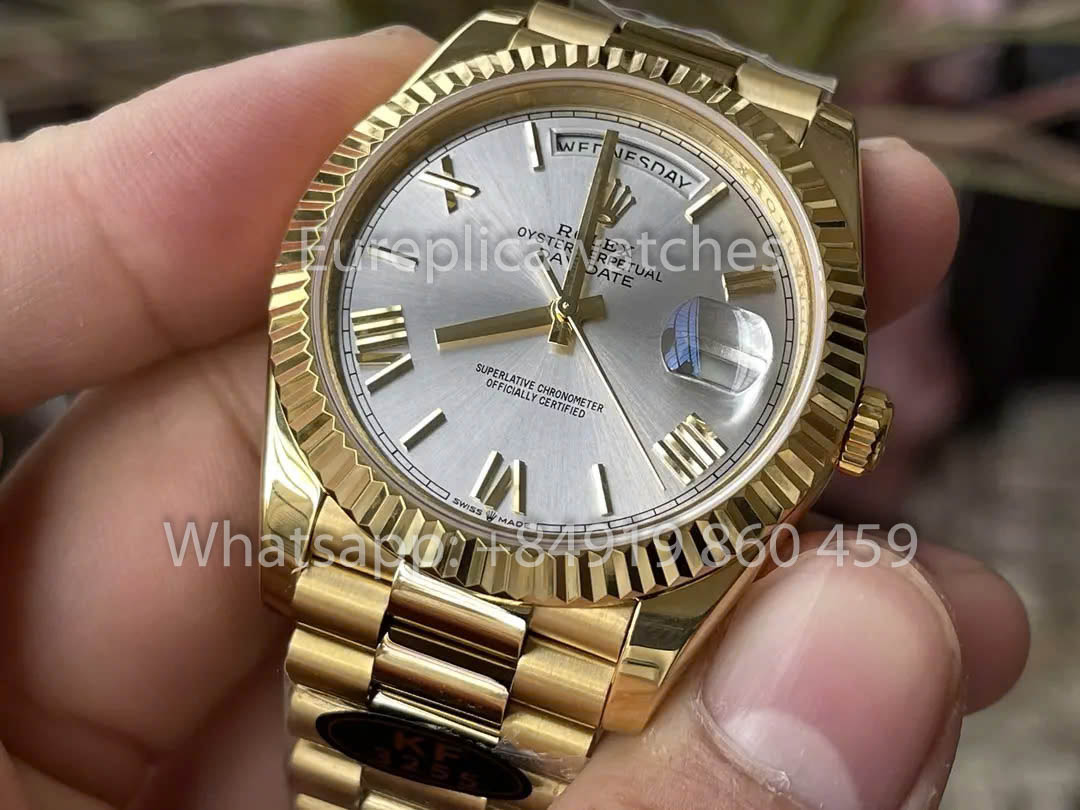 Rolex Yellow Gold Day Date 40 228238-0002 Silver Dial 1:1 Best Clone KF Fabbrica 215 Gram