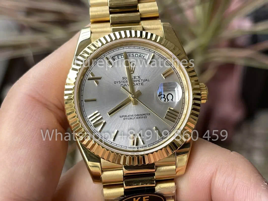 Rolex Yellow Gold Day Date 40 228238-0002 Silver Dial 1:1 Best Clone KF Fabbrica 215 Gram