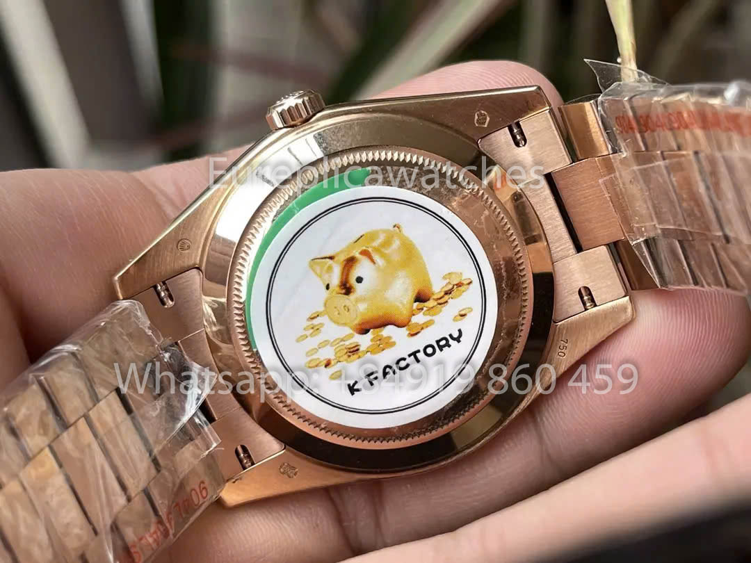 Rolex Everose Gold Day Date 40 228235 mostrador sundust 1:1 Melhor Clone KF Fabbrica 215 gramas