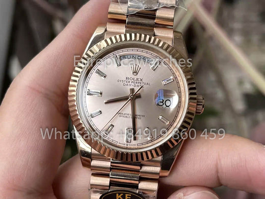 Rolex Everose Gold Day Date 40 228235 esfera sundust 1:1 Mejor clon KF Fabbrica 215 gramos