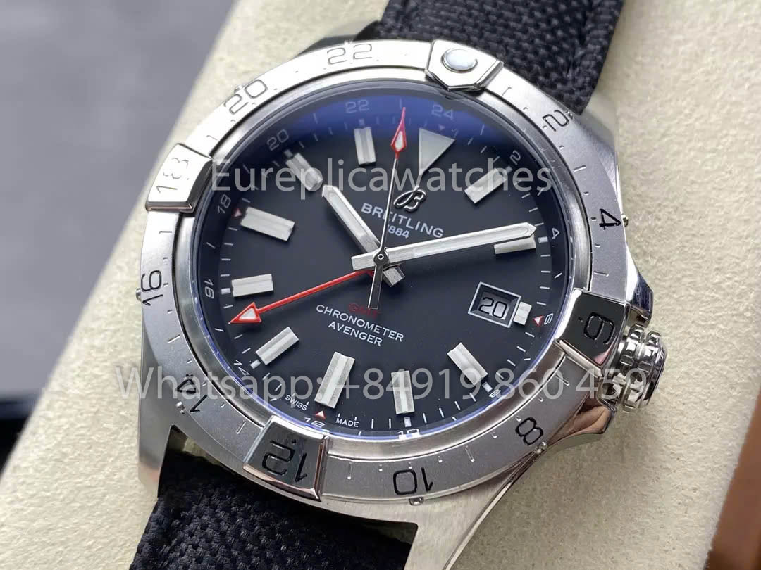 Breitling Avenger Automatic GMT 44 BLS Fabbrica 1:1 Best Clone Grigio quadrante Red Pointer
