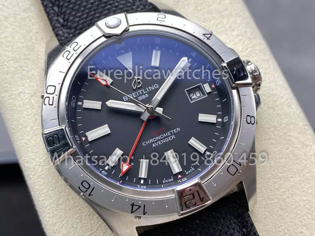 Breitling Avenger Automatic GMT 44 BLS Fabbrica 1:1 Best Clone Grigio quadrante Red Pointer