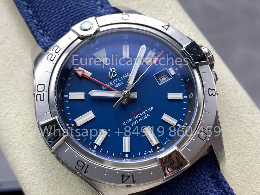 Breitling Avenger Automatic GMT 44 BLS Fabbrica 1:1 Best Clone quadrante blu