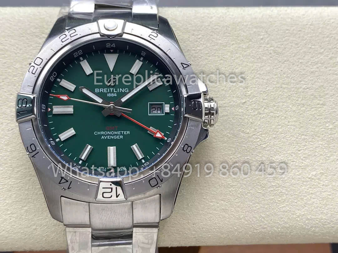 Breitling Avenger Automatic GMT 44 BLS Fabbrica 1:1 Best Clone quadrante verde acciaio inossidabile cinturino