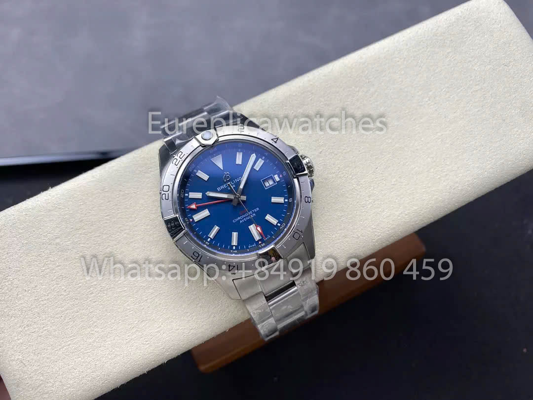 Breitling Avenger Automatic GMT 44 BLS Fabbrica 1:1 Best Clone quadrante blu acciaio inossidabile cinturino