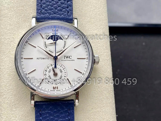 Reloj automático IWC Portofino IW359002 de 41 mm, escala 1:1, el mejor clon de GR Fabbrica Blu cinturino
