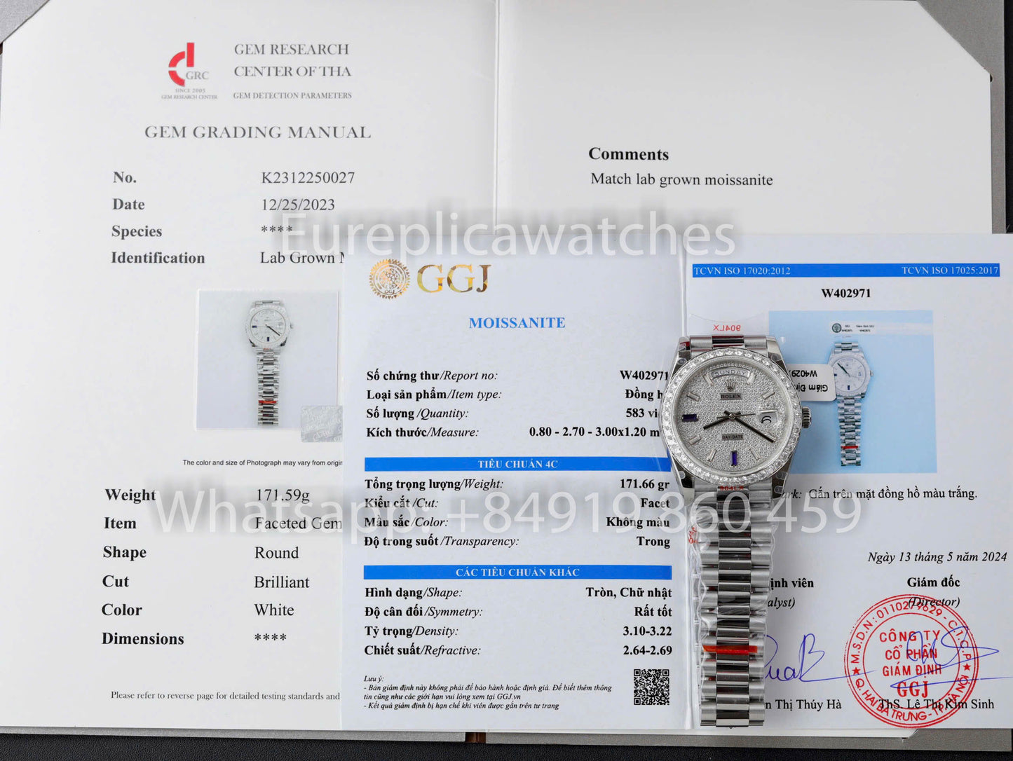 Rolex Day Date 40 228349RBR Pave Diamonds quadrante 1:1 Melhor clone