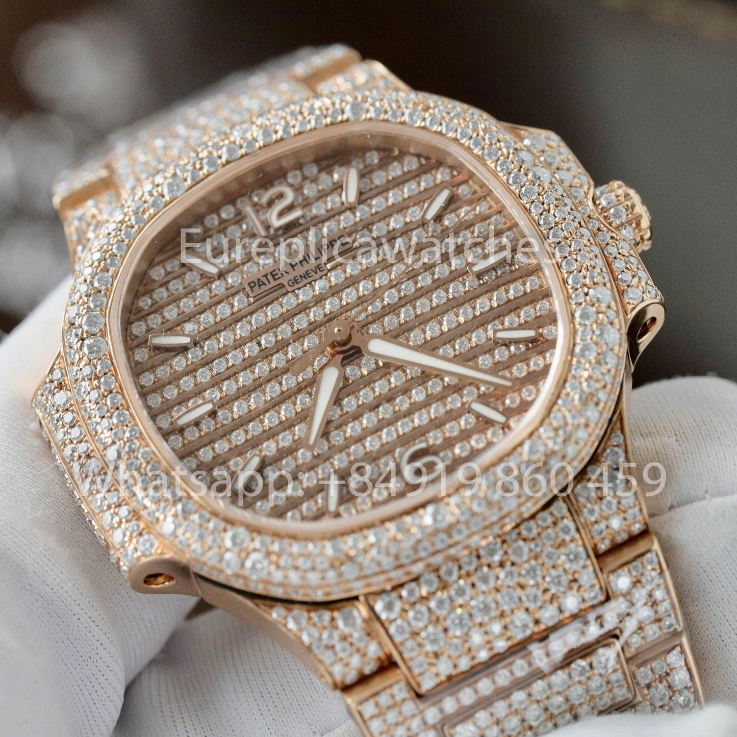 Patek Philippe Nautilus 7118 Full Iced Out - 1:1 Best Clone moissanite quadrante