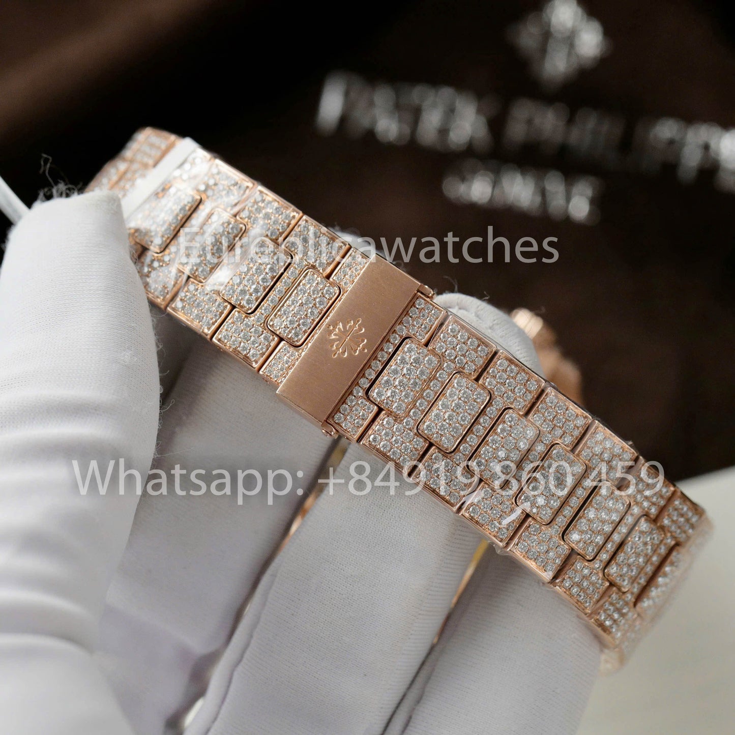Patek Philippe Nautilus 5711 Full Iced Out - 1:1 Best Clone quadrante verde