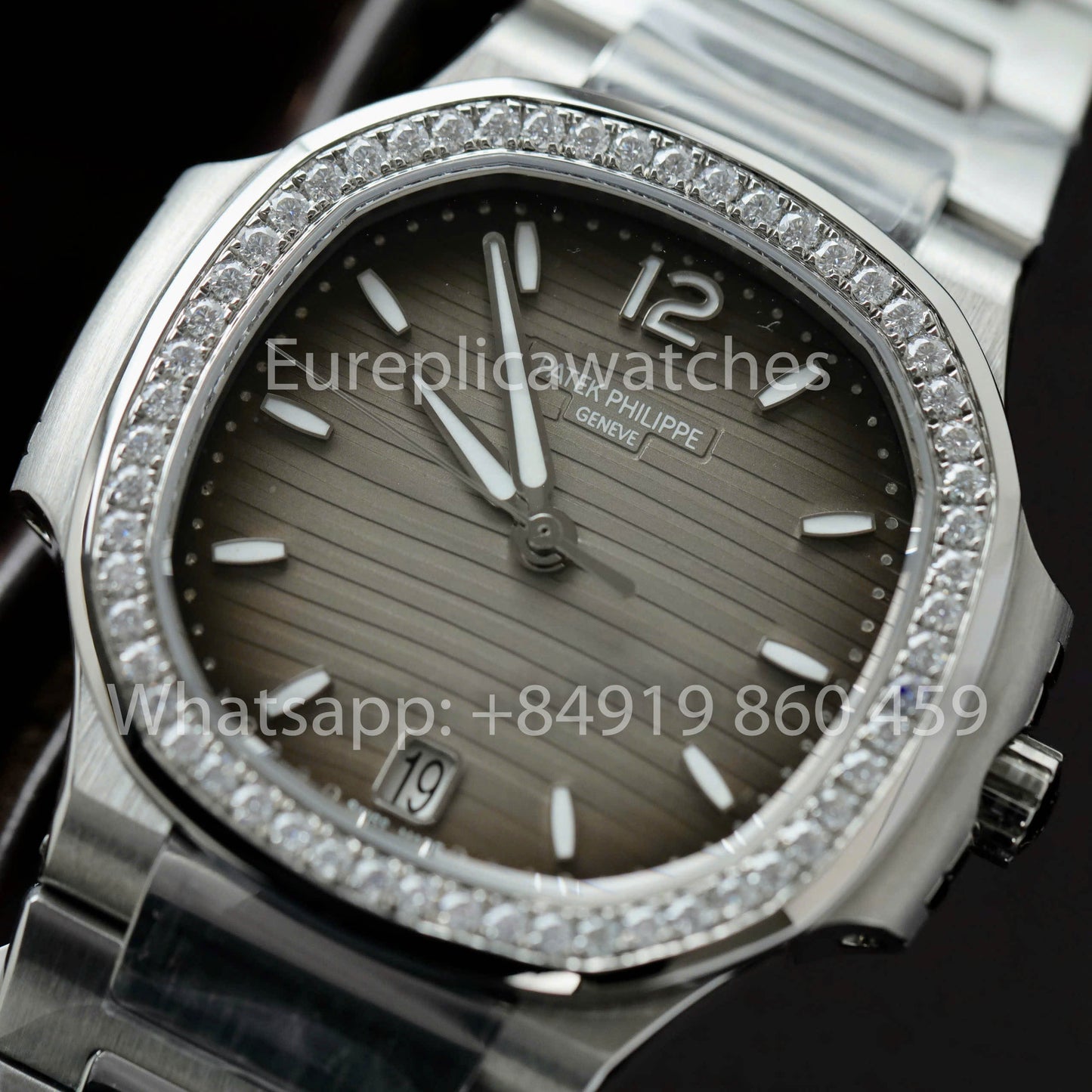 Patek Philippe Nautilus Ladies 7118/1A-011 Moissanita personalizada de 3K Fabbrica acciaio inossidabile