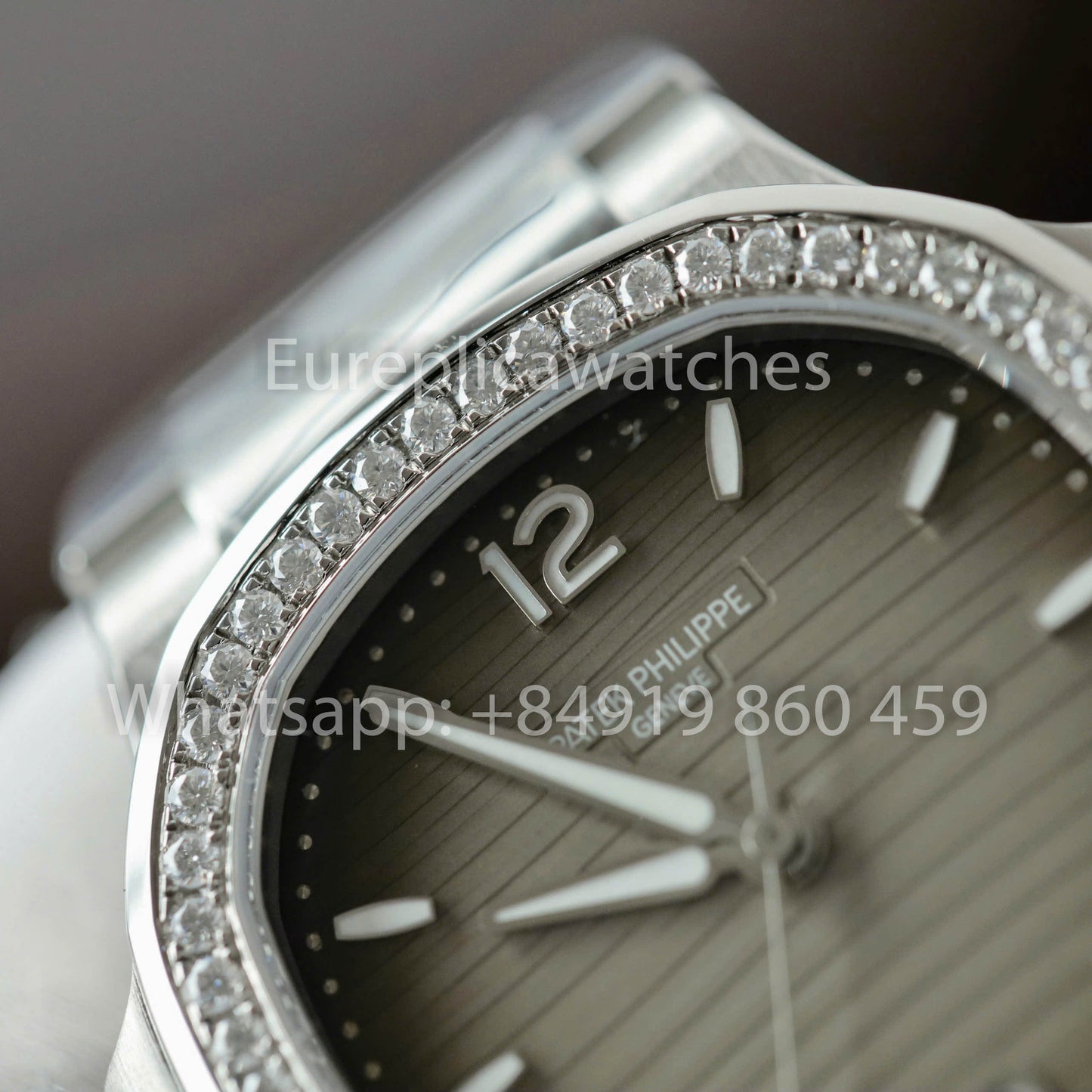 Patek Philippe Nautilus Ladies 7118/1A-011 Moissanita personalizada de 3K Fabbrica acciaio inossidabile